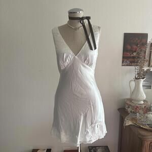 Princess Polly white silky tie back dress